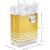 Hallmark 9″ Medium Gift Bag with Tissue Paper (Silver and Gold Foil) for Valentines Day, Graduations, Birthdays, Bridal Showers, Weddings, All Occasion