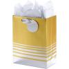 Hallmark 9″ Medium Gift Bag with Tissue Paper (Silver and Gold Foil) for Valentines Day, Graduations, Birthdays, Bridal Showers, Weddings, All Occasion