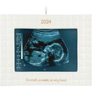 Hallmark Keepsake Christmas Ornament 2025, Sweetest Dream Come True 2025 Photo Frame, Porcelain, New Baby Gifts(2024 Sonogram Frame)