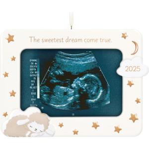 Hallmark Keepsake Christmas Ornament 2025, Sweetest Dream Come True 2025 Photo Frame, Porcelain, New Baby Gifts(2025 Sonogram Frame)