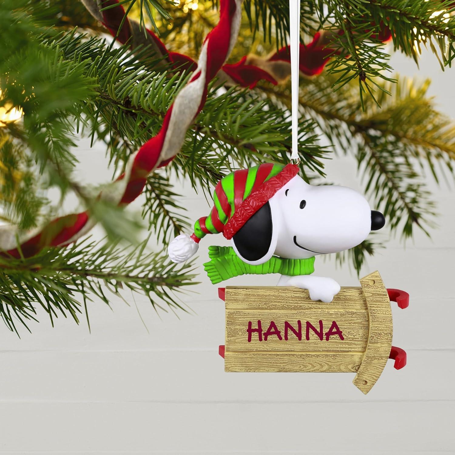 image:imageHallmark Keepsake Personalized Christmas Ornament 2025 The Peanuts Gang Sledding with Snoopy Gifts for Peanuts FansSledding with Snoopy