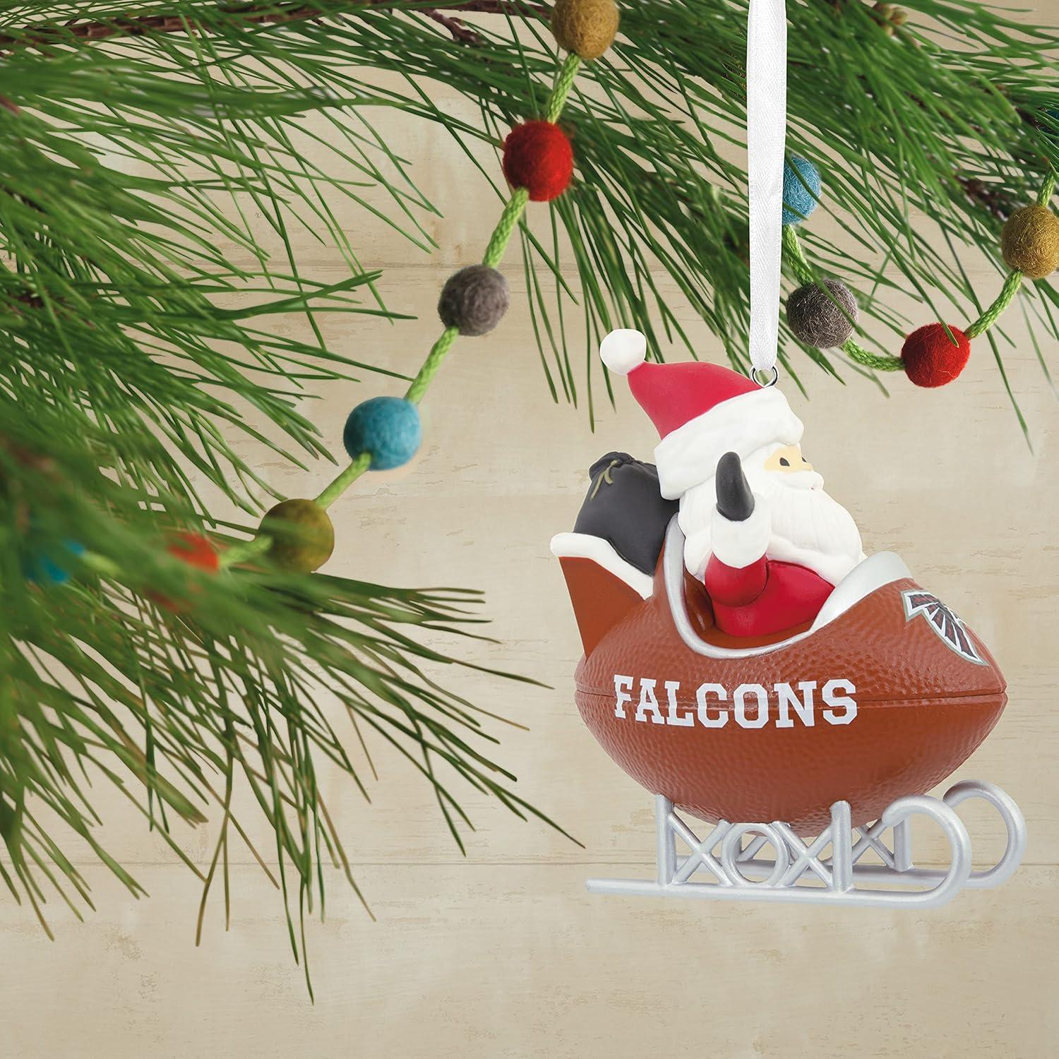 image:imageHallmark NFL Atlanta Falcons Santa Football Sled Christmas Ornament Multi Color 0001OSL2145Atlanta Falcons