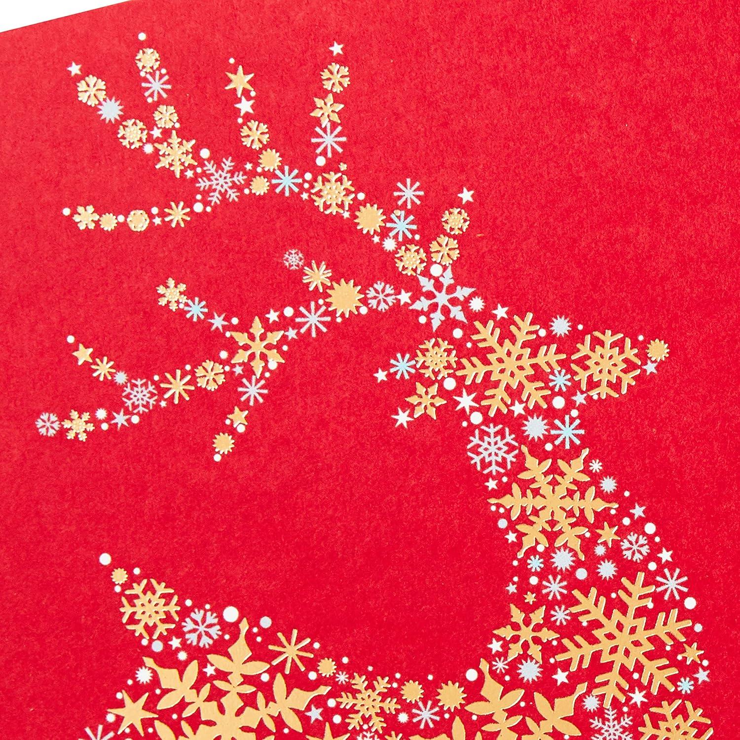 image:imageHallmark Signature Pack of 4 Christmas Cards Candy CanesSnowflake Reindeer Pack of Cards