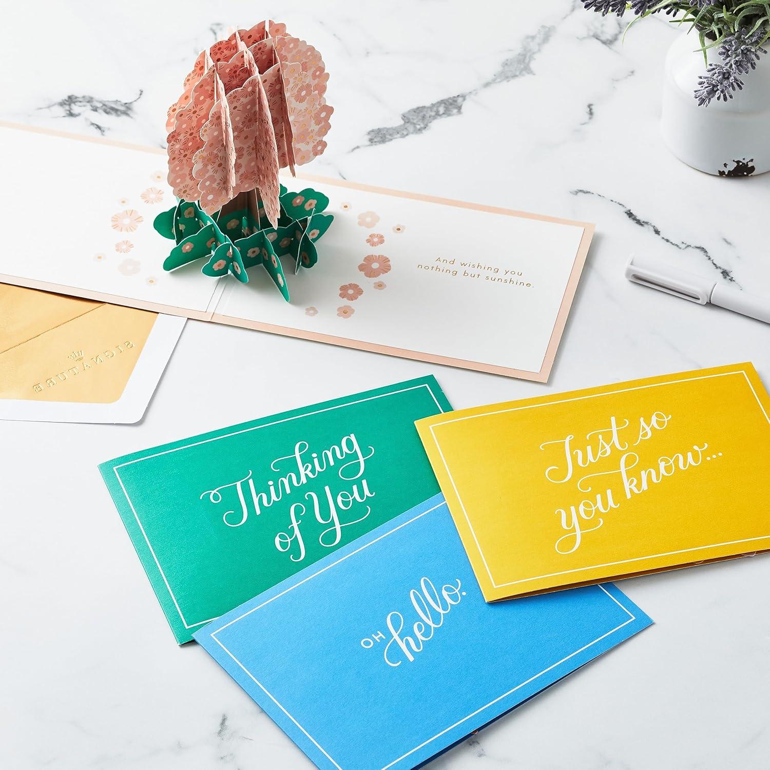 image:imageHallmark Signature Paper Wonder Pop Up Cards for Thinking of You Just Because 4 Cards Hummingbird Flowers Tree Butterflies