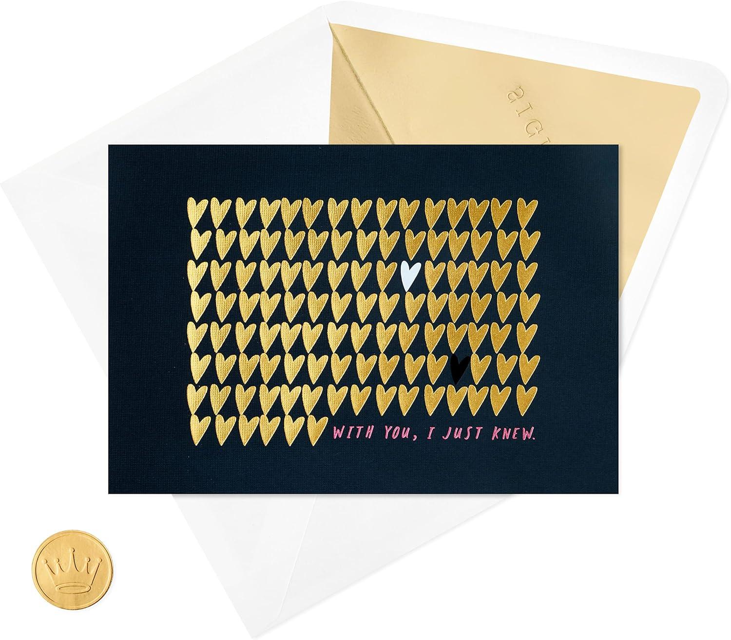 image:imageHallmark Signature Valentines Day Card Anniversary Card Love Card for Significant Other Gold Foil HeartsWHITE