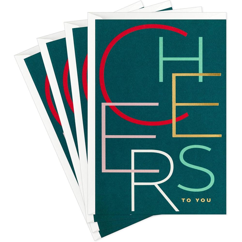 image:imageHallmark Signature Pack of 4 Christmas Cards Candy CanesCheers Lettering Pack of Cards