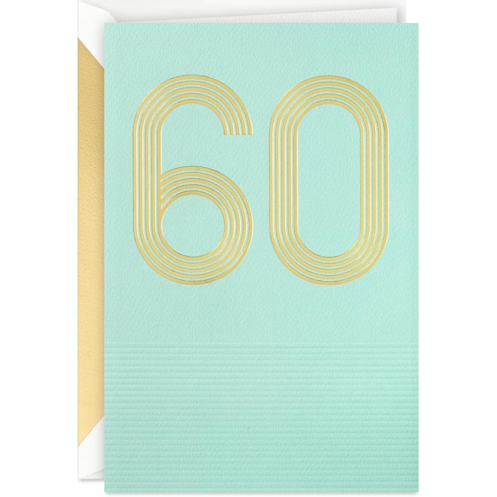 image:imageHallmark Signature Studio Collection 60th Birthday Card Green and Gold