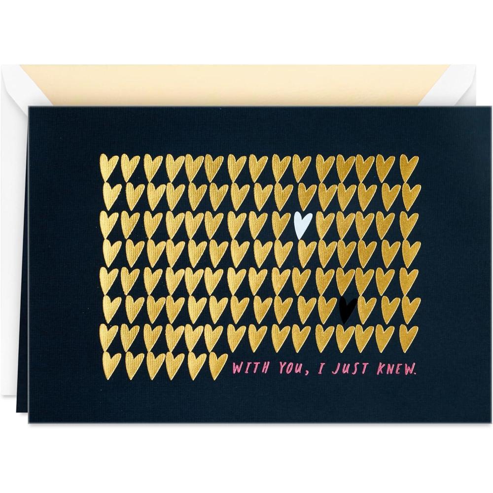 image:imageHallmark Signature Valentines Day Card Anniversary Card Love Card for Significant Other Gold Foil HeartsWHITE