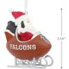 Hallmark NFL Atlanta Falcons Santa Football Sled Christmas Ornament, Multi Color (0001OSL2145)(Atlanta Falcons)