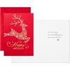 Hallmark Signature Pack of 4 Christmas Cards (Candy Canes)(Snowflake Reindeer  Pack of Cards)