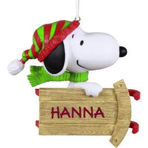Hallmark Keepsake Personalized Christmas Ornament 2025, The Peanuts Gang Sledding with Snoopy, Gifts for Peanuts Fans(Sledding with Snoopy)