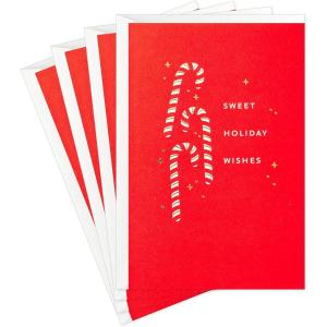 Hallmark Signature Pack of 4 Christmas Cards (Candy Canes)(Candy Canes  Pack of Cards)