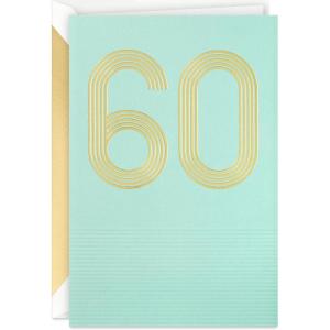 Hallmark Signature Studio Collection 60th Birthday Card (Green and Gold)