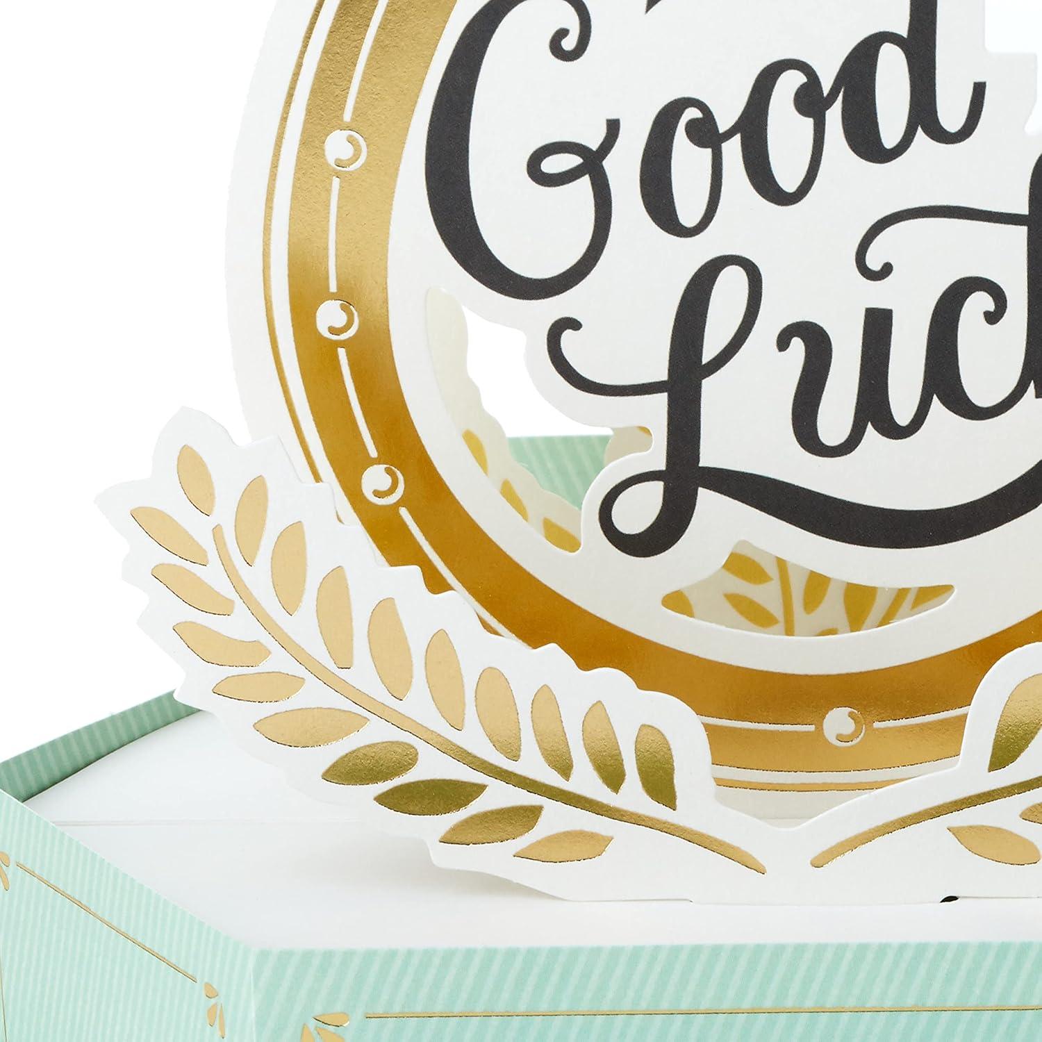 image:imageHallmark Paper Wonder Pop Up Card Good Luck Horseshoe for St Patricks Day Graduation Retirement and More
