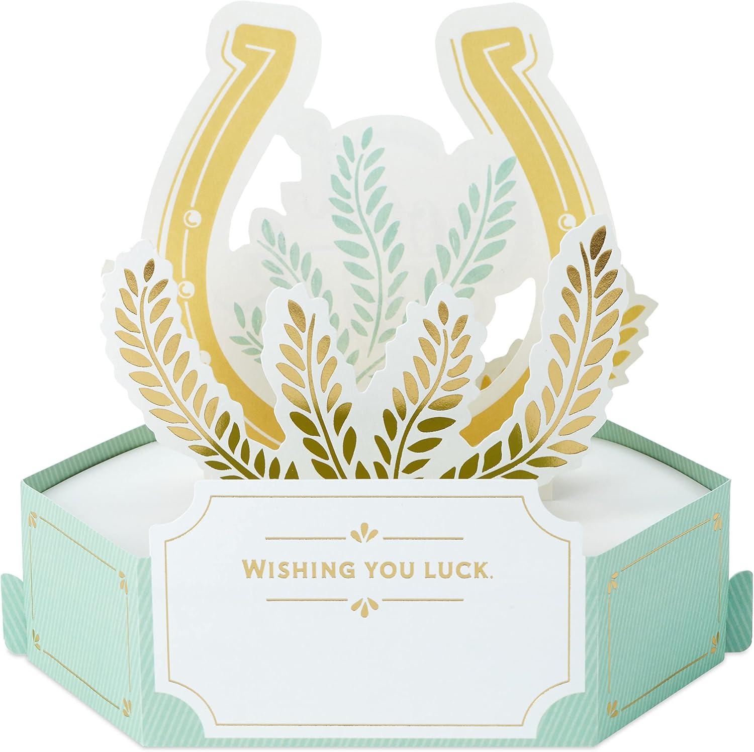 image:imageHallmark Paper Wonder Pop Up Card Good Luck Horseshoe for St Patricks Day Graduation Retirement and More