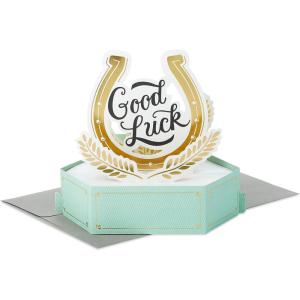 Hallmark Paper Wonder Pop Up Card (Good Luck Horseshoe) for St. Patrick’s Day, Graduation, Retirement and More
