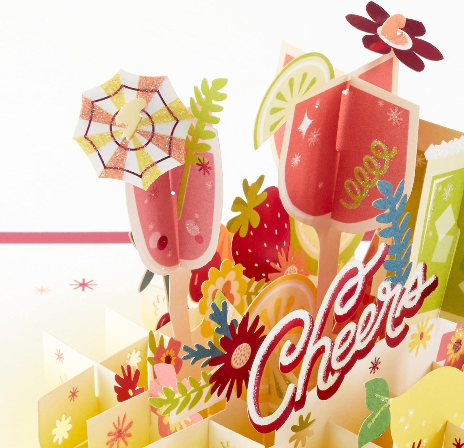 image:imageHallmark Signature Paper Wonder Pop Up Card for Graduation or Birthday Heres to You Tropical Drink