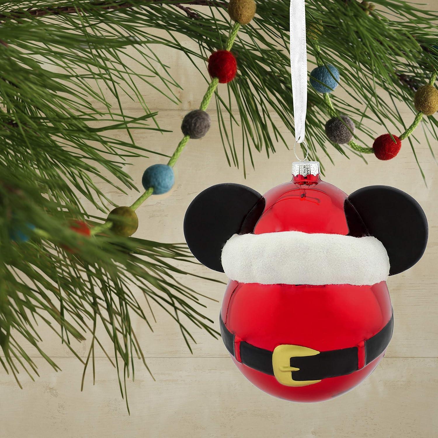 image:imageHallmark Disney Frozen Elsa The Snow Queen Christmas OrnamentMickey Icon With Santa Hat