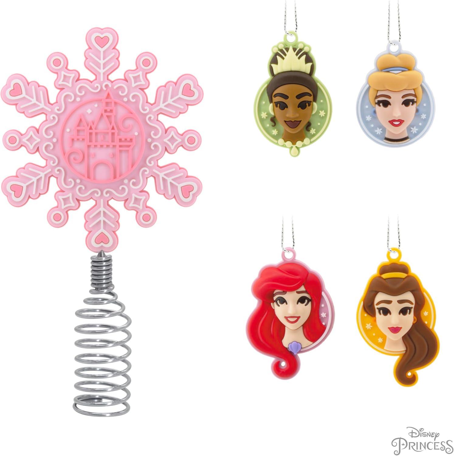 image:imageHallmark Disney Princess Mini Christmas Tree Topper and Ornaments Set of 5 Gifts for Disney Fans