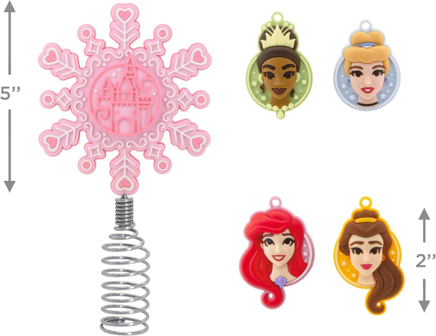 image:imageHallmark Disney Princess Mini Christmas Tree Topper and Ornaments Set of 5 Gifts for Disney Fans