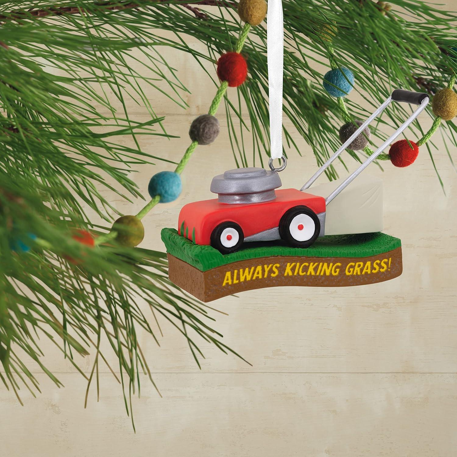 image:imageHallmark Kicking Grass Lawn Mower Resin Christmas Ornament 0001HGO3054