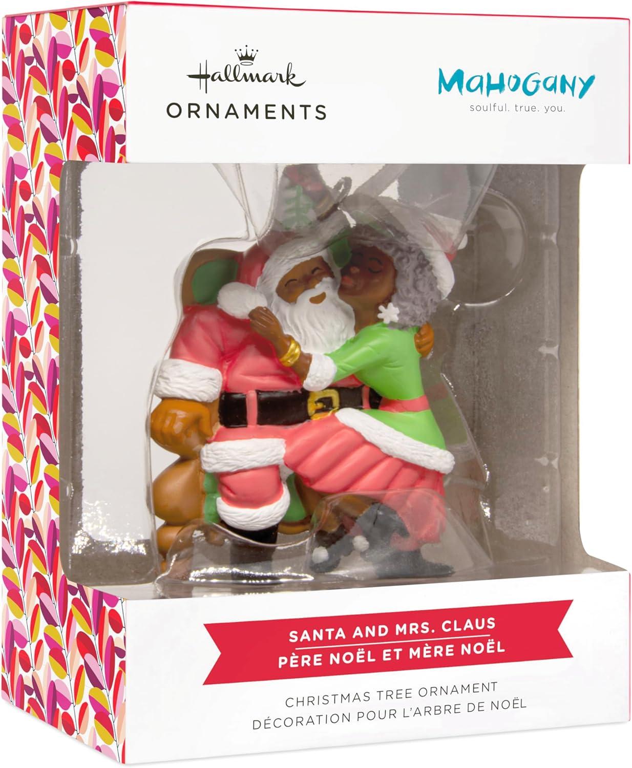 image:imageHallmark Mahogany Santa and Mrs Claus Christmas Ornament Santa Collectors Gifts
