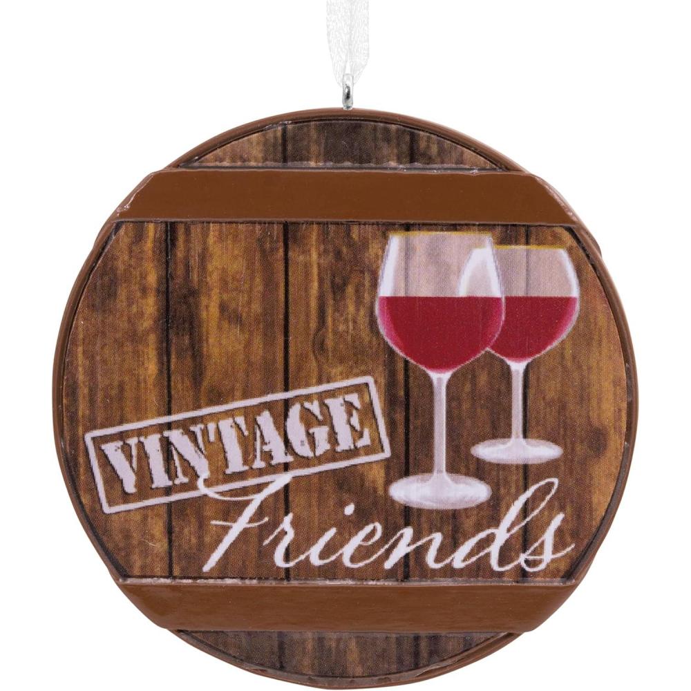image:imageHallmark Bourbon Legend Lowball Glass Christmas OrnamentVintage Friends Wine Cask