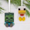 Hallmark Better Together Minecraft Zombie and Chicken Jockey Magnetic Christmas Ornaments, Set of 2, Gifts for Gamers