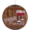 Hallmark Bourbon Legend Lowball Glass Christmas Ornament(Vintage Friends Wine Cask)