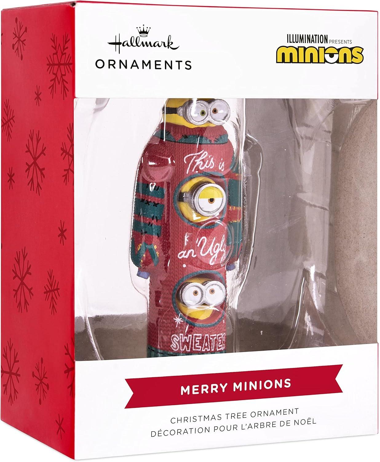 image:imageHallmark Minions The Rise of Gru Bob Kevin and Stuart The Minions in Ugly Christmas Sweater Christmas Ornament
