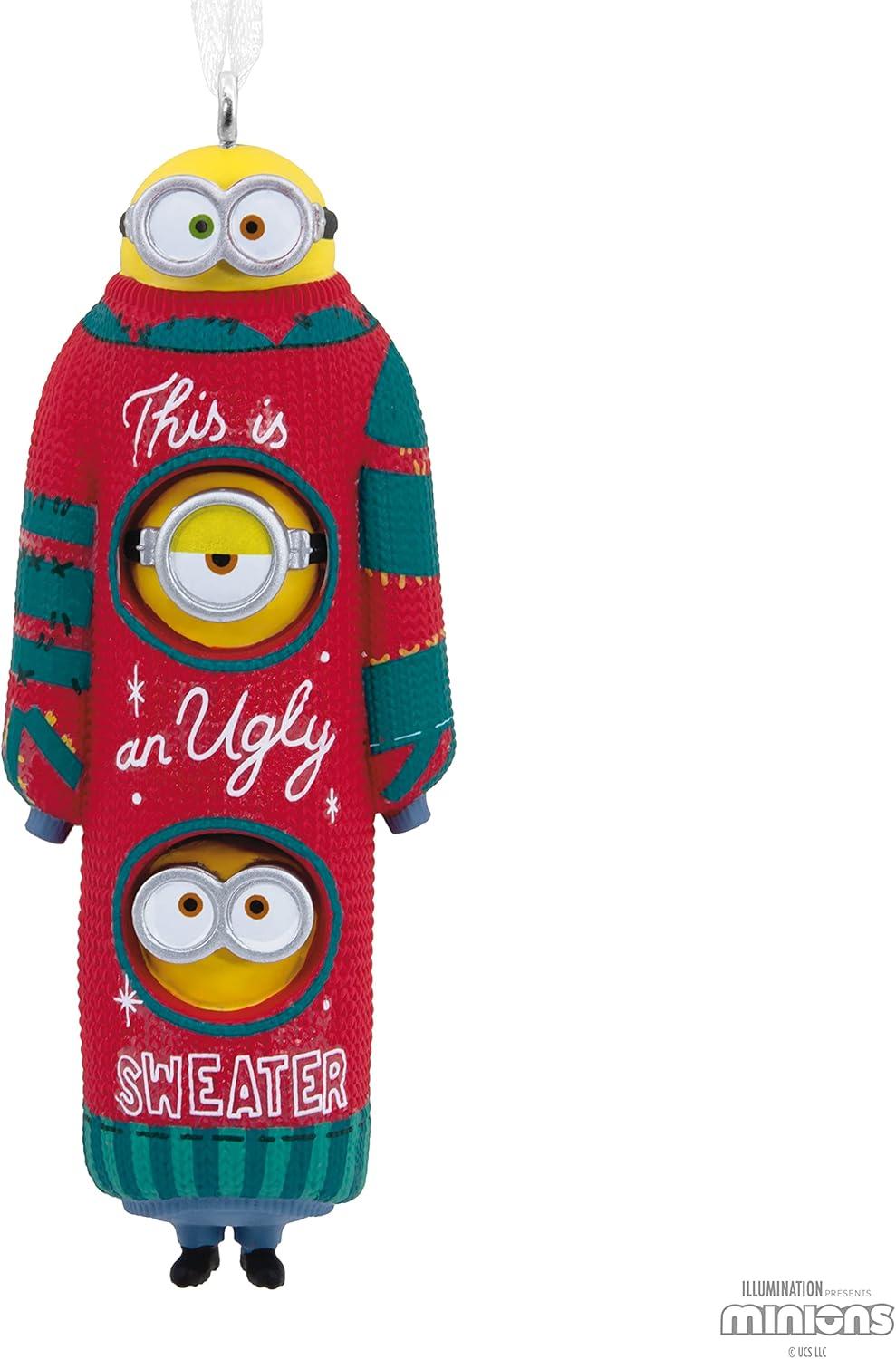 image:imageHallmark Minions The Rise of Gru Bob Kevin and Stuart The Minions in Ugly Christmas Sweater Christmas Ornament