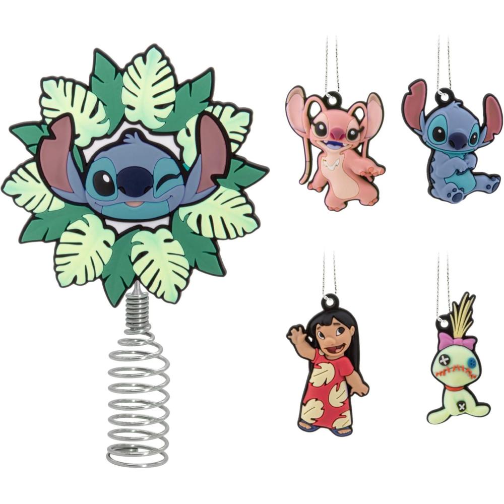 image:imageHallmark Disney Lilo amp Stitch Mini Christmas Tree Topper and Ornaments Set of 5 Gifts for Disney Fans