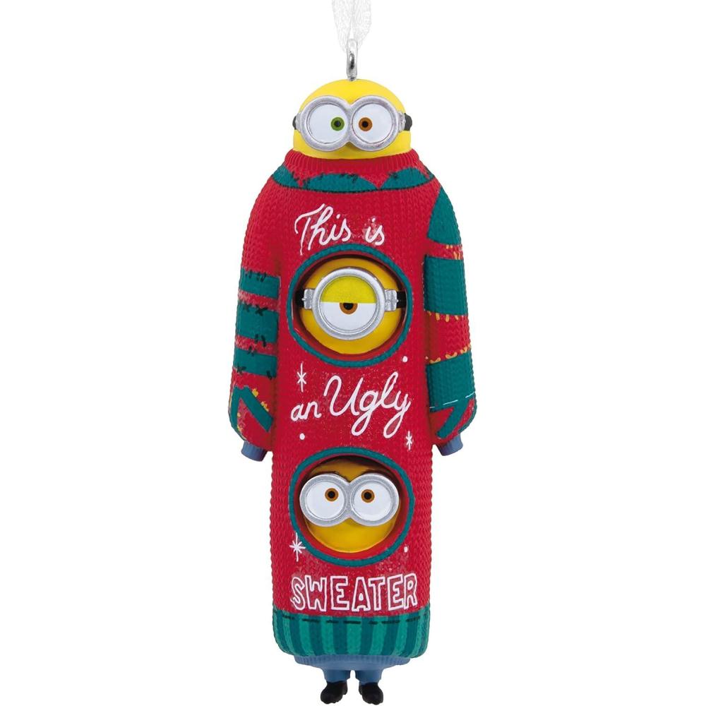 image:imageHallmark Minions The Rise of Gru Bob Kevin and Stuart The Minions in Ugly Christmas Sweater Christmas Ornament