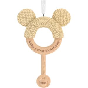 Hallmark Disney Mickey Mouse Baby’s First Christmas Rattle Christmas Ornament, Gifts for Disney Fans