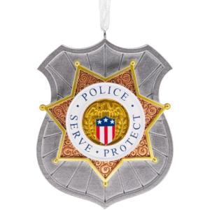 Hallmark Police Badge Christmas Ornament, Law Enforcement Gifts