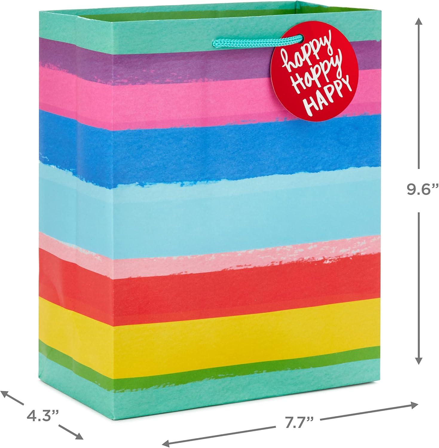 image:imageHallmark Assorted Birthday Gift Bags 8 Bags 4 Medium 9 4 Large 13 Birthday Cake Stripes Balloons Solids in Red Yellow BlueBirthday Cake
