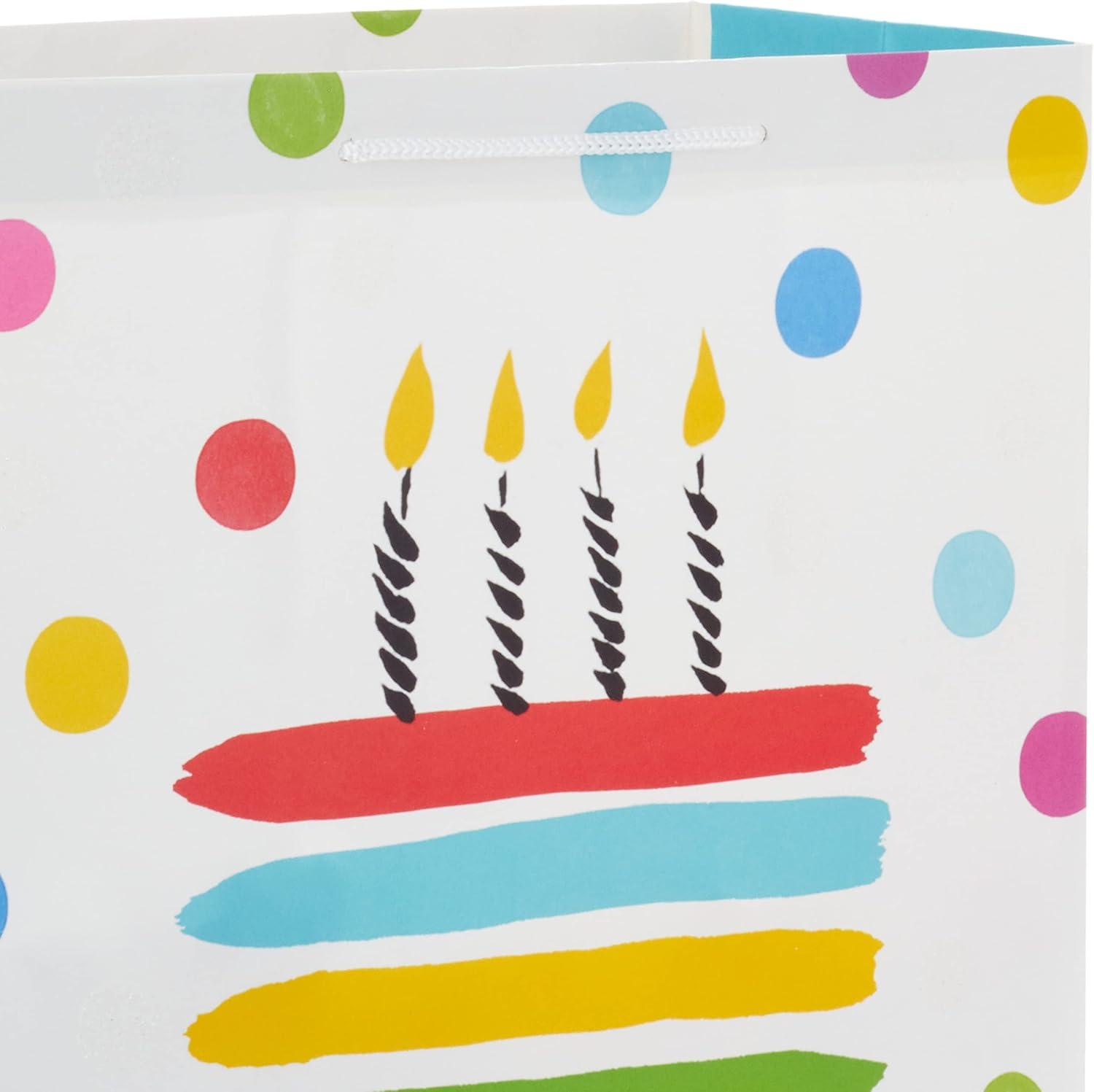 image:imageHallmark Assorted Birthday Gift Bags 8 Bags 4 Medium 9 4 Large 13 Birthday Cake Stripes Balloons Solids in Red Yellow BlueBirthday Cake