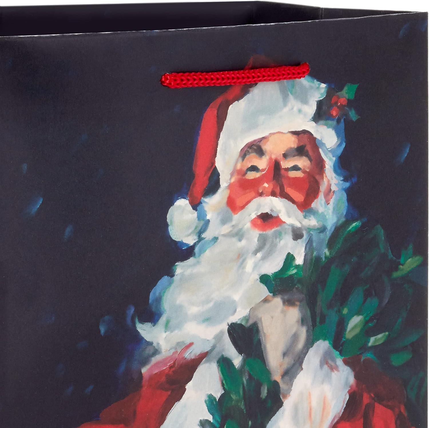 image:imageHallmark Assorted Christmas Gift Bag Bundle 8 Bags 2 Small 5 3 Medium 8 3 Large 11 Classic Santa Black and Red Plaid Snowflakes Holly
