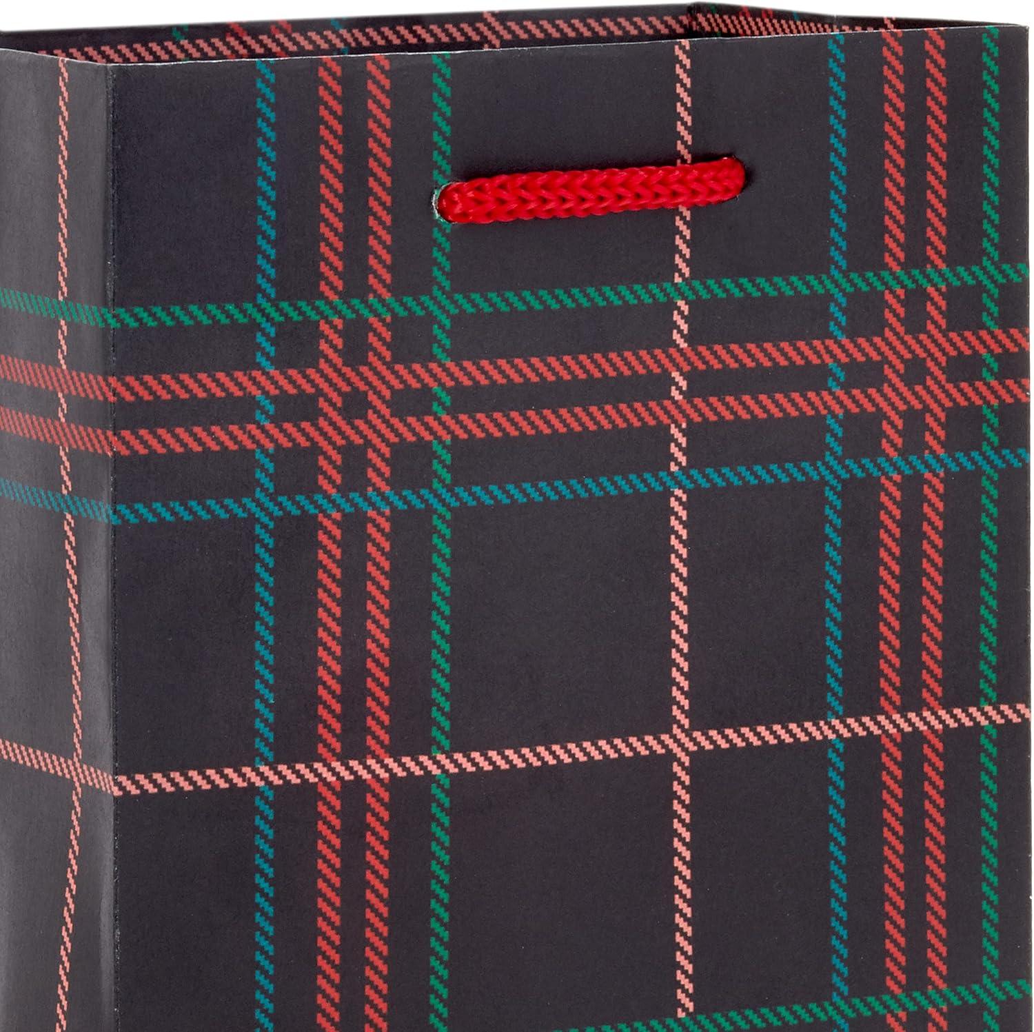 image:imageHallmark Assorted Christmas Gift Bag Bundle 8 Bags 2 Small 5 3 Medium 8 3 Large 11 Classic Santa Black and Red Plaid Snowflakes Holly