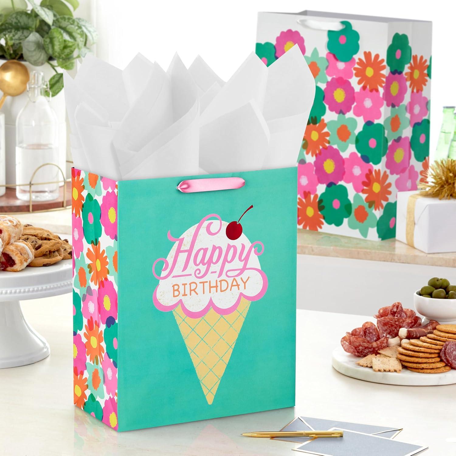 image:imageHallmark Pastel Gift Bags in Assorted Sizes Pack of 125 Medium 8 4 Large 11 3 Extra Large 14 for Baby Showers Bridal Showers Birthdays EasterPack of 2