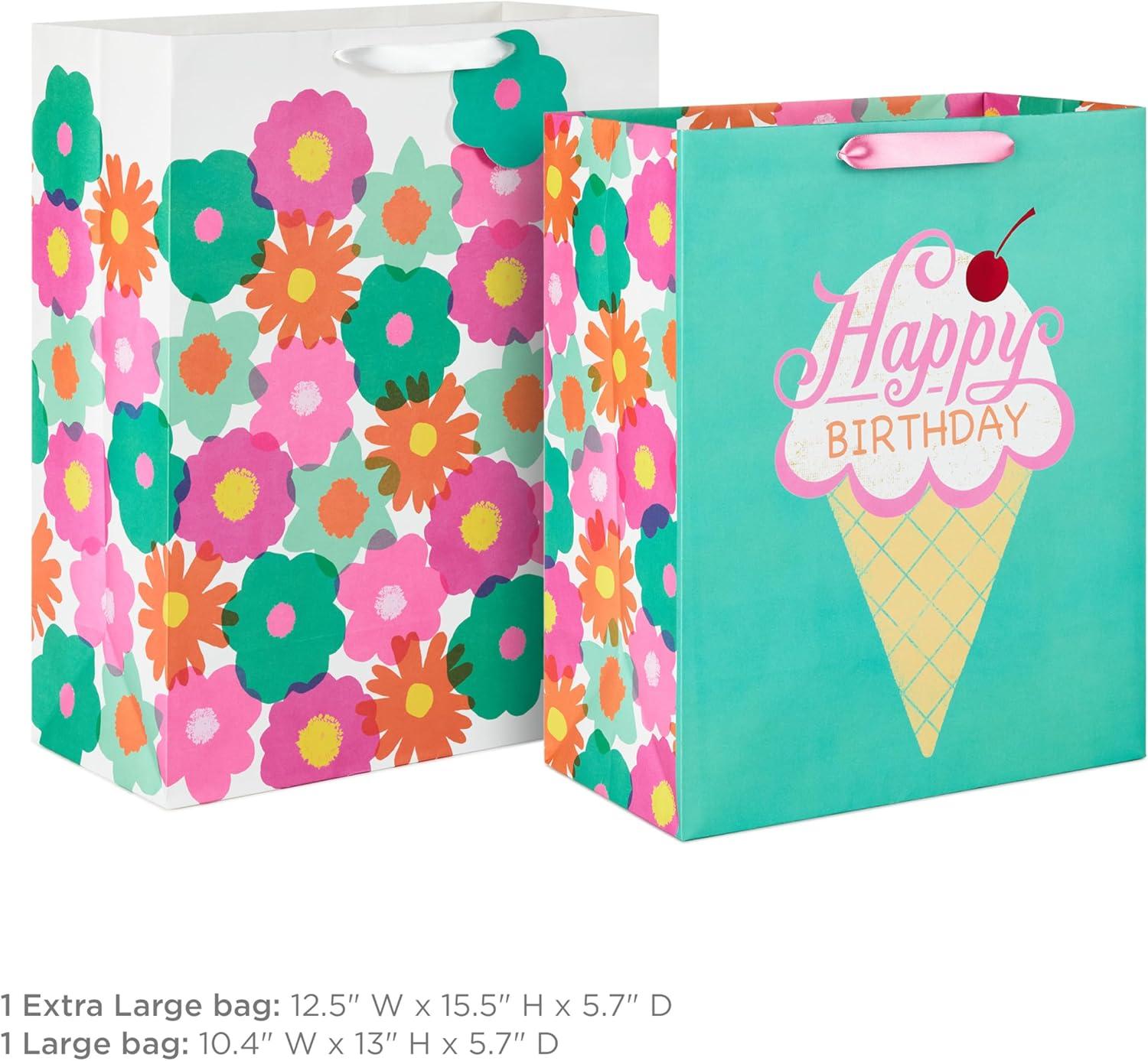image:imageHallmark Pastel Gift Bags in Assorted Sizes Pack of 125 Medium 8 4 Large 11 3 Extra Large 14 for Baby Showers Bridal Showers Birthdays EasterPack of 2
