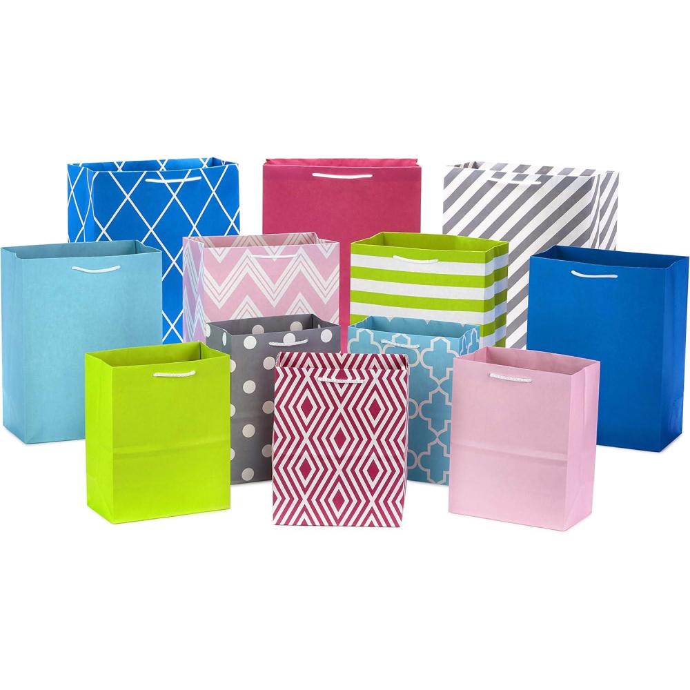image:imageHallmark Pastel Gift Bags in Assorted Sizes Pack of 125 Medium 8 4 Large 11 3 Extra Large 14 for Baby Showers Bridal Showers Birthdays EasterPack of 12