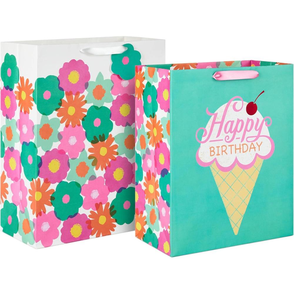 image:imageHallmark Pastel Gift Bags in Assorted Sizes Pack of 125 Medium 8 4 Large 11 3 Extra Large 14 for Baby Showers Bridal Showers Birthdays EasterPack of 2