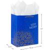 Hallmark 15″ Christmas Gift Bags (2 Extra Large Bags: Pink and Blue, Penguins, Hedgehogs, Santa, Snowmen, Dog, Bunny Rabbits) for Kids, Grandchildren, Winter Baby Showers(Large)