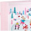 Hallmark 15″ Christmas Gift Bags (2 Extra Large Bags: Pink and Blue, Penguins, Hedgehogs, Santa, Snowmen, Dog, Bunny Rabbits) for Kids, Grandchildren, Winter Baby Showers(Extra Large)