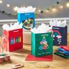 Hallmark 6″ Small Christmas Gift Bags for Kids (8 Bags: Rainbow Candy, Donut Tree, Merry, Cute Pug Puppy) for Gift Cards, Holiday Party Favors, Teacher Presents(8 Count (Pack of 1))