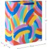 Hallmark Assorted Birthday Gift Bags (8 Bags: 4 Medium 9″, 4 Large 13″) Birthday Cake, Stripes, Balloons, Solids in Red, Yellow, Blue(Best Day Ever)