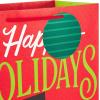 Hallmark Holiday Gift Bag Assortment (8 Gift Bags: 3 Small 6″, 3 Medium 9″, 2 Large 13″) Red, Green and Blue Ornaments, Let It Snow, Happy Holidays with Snowman and Christmas Trees(Ornaments  Let it Snow  Snowman)