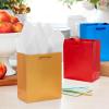 Hallmark Holiday Gift Bag Assortment (8 Gift Bags: 3 Small 6″, 3 Medium 9″, 2 Large 13″) Red, Green and Blue Ornaments, Let It Snow, Happy Holidays with Snowman and Christmas Trees(Red  Green  Blue  Gold)