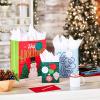 Hallmark Holiday Gift Bag Assortment (8 Gift Bags: 3 Small 6″, 3 Medium 9″, 2 Large 13″) Red, Green and Blue Ornaments, Let It Snow, Happy Holidays with Snowman and Christmas Trees(Ornaments  Let it Snow  Snowman)